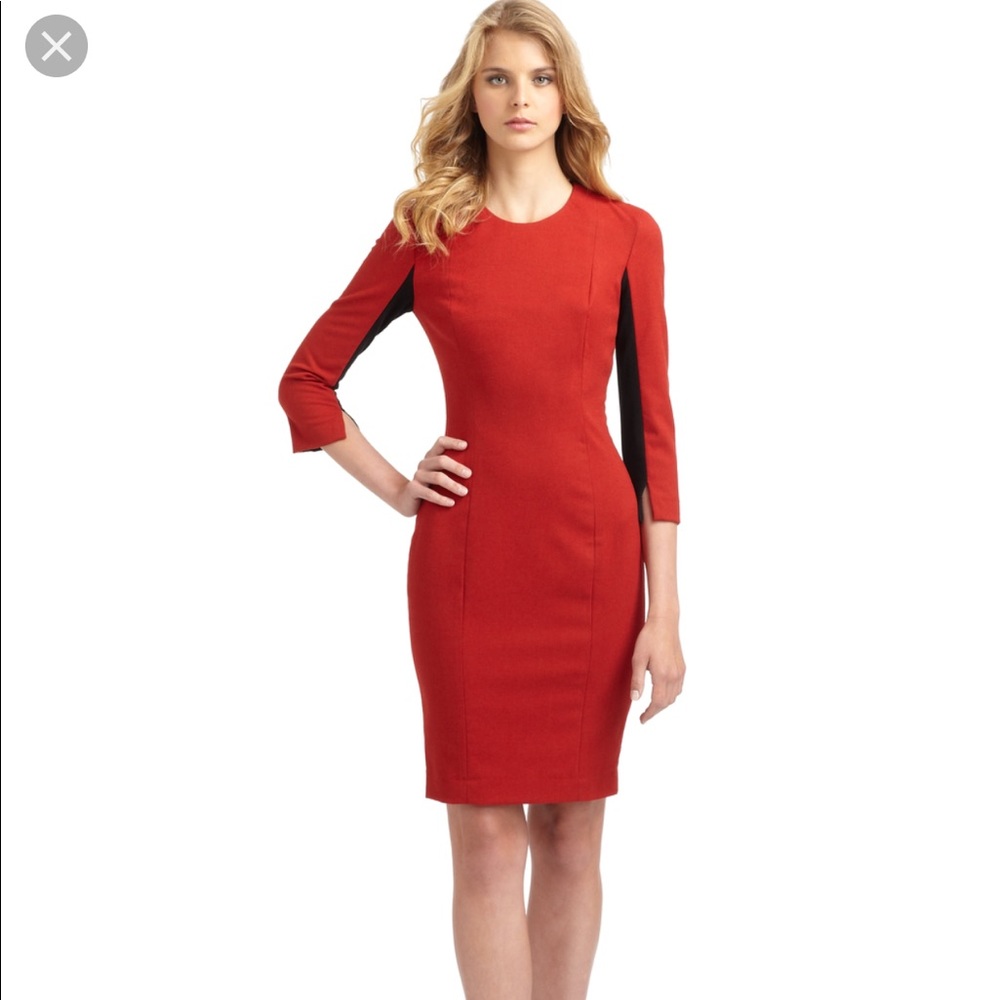 FRENCH CONNECTION BLACK RED OFFICE WORK DRESS 2